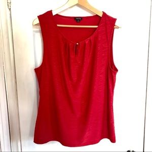 Tahari Red Textured Sleeveless Blouse Tank | XL​​